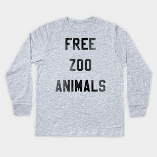 Free Zoo Animals Kids Long Sleeve T-Shirt